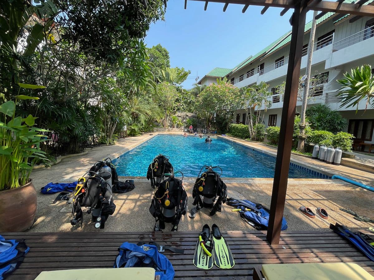 Diving Lesson in a pool at Ban's Diving Resort